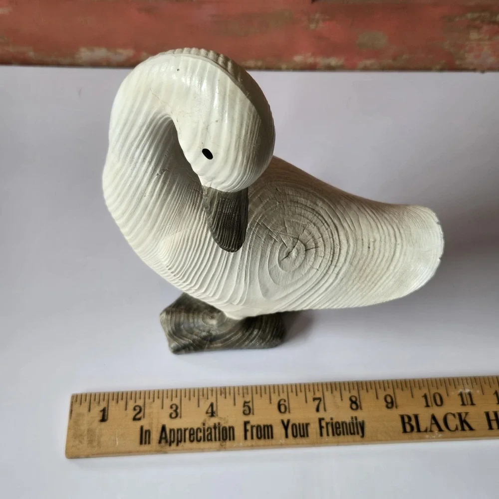 RARE Wood Grain Look Country Duck Goose Resin Farmhouse Cottagecore w/heel broke